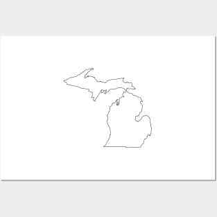 Michigan in White Posters and Art